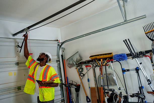 Professional Garage Door Panel Replacement technician working in Panola County County, TX